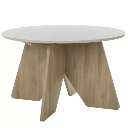 GALEO│Table ronde 1 allonge│120/160xh74 cm│4-6 personnes