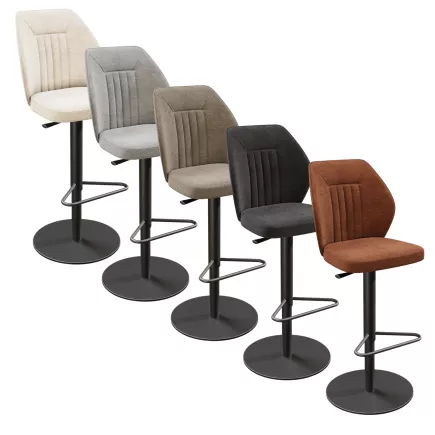 BUDAPEST│Tabouret H115 cm - Assise pivotante 360°│Tissus à choix