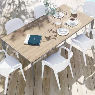 MALLORCA │Table rectangulaire 200x100 cm│Piètement Anthracite│Coloris à choix