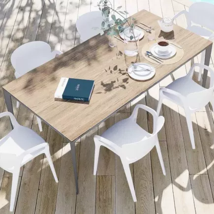 MALLORCA │Table rectangulaire 200x100 cm│Piètement Anthracite│Coloris à choix