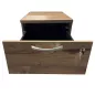 PRESTIGE│Pack bureau direction avec meuble retour fermé + voile de fond + caisson sous bureau│Noir/Timber/Chromé