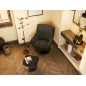 BILBAO EXPO│Fauteuil avec repose-pieds│Assise pivotante│Anthracite