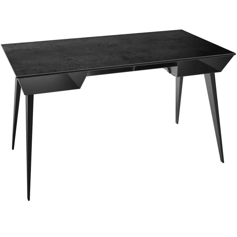 RAFALE EXPO │Bureau 130x70 cm│Piétement acier laqué noir mat│Titane