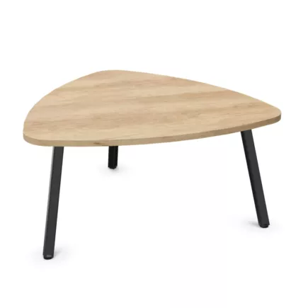 MEDIATOR EXPO│Table Basse H 34 X L70 cm│3 pieds métal noir│Chêne Nebraska