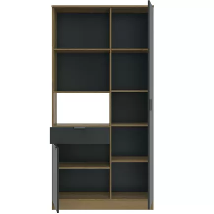 EDEN│Buffet haut 2 portes 1 tiroir│41x100xh200 cm│Anthracite