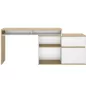MODULA│Bureau Modulable étagères + porte│Blanc│130/203x45xh62/76 cm MODULA│Bureau Modulable étagères + porte│Blanc│130/203x45xh62/76 cm