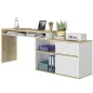 MODULA│Bureau Modulable étagères + porte│Blanc│130/203x45xh62/76 cm MODULA│Bureau Modulable étagères + porte│Blanc│130/203x45xh62/76 cm
