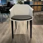 SCOTT│Fauteuil sur 4 pieds polypropylène noir - avec placet similicuir│Blanc/Noir
