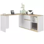 GIBRIL│Bureau pivotant Buffet│Blanc│133/136x45/55xh75 cm