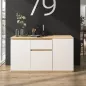 GIBRIL│Bureau pivotant Buffet│Blanc│133/136x45/55xh75 cm