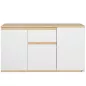 GIBRIL│Bureau pivotant Buffet│Blanc│133/136x45/55xh75 cm