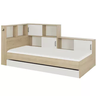 ERWAN│Lit enfant rangements│90x200 cm│Châtaignier naturel