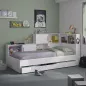 ERWAN│Lit enfant rangements│90x200 cm│Blanc