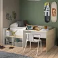 OSCAR│Lit enfant rangements et bureau│90x190 cm│Châtaignier naturel