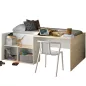 OSCAR│Lit enfant rangements et bureau│90x190 cm│Châtaignier naturel