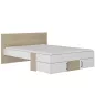 SWIVEL│Lit adultes rangements│140x200 cm│Châtaignier naturel-Blanc