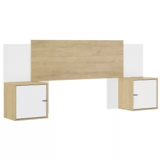 ALIX│Tête de lit│L246xh91 cm│Châtaignier naturel-Blanc