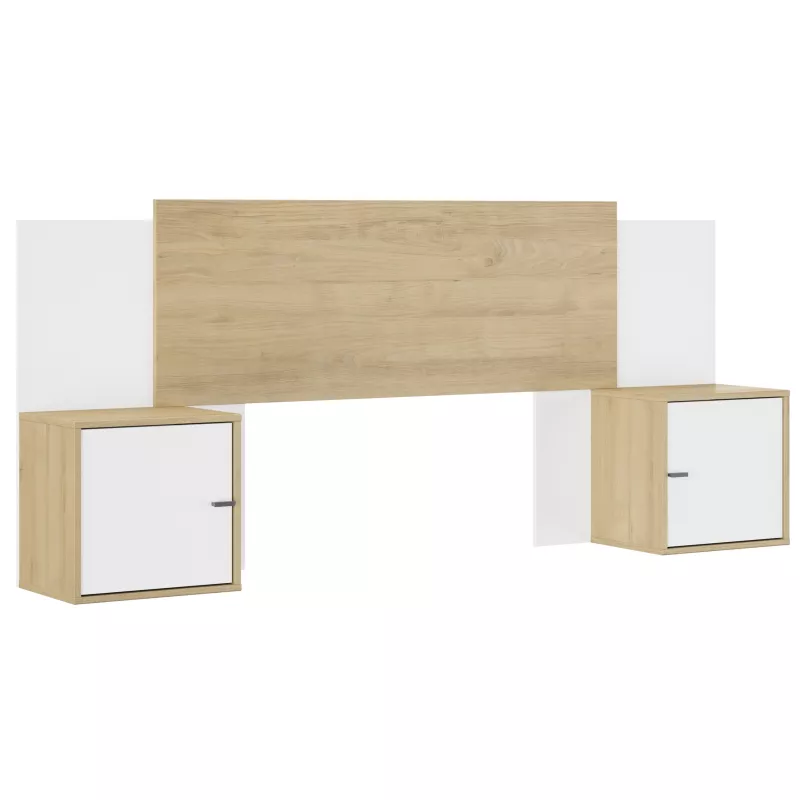 ALIX│Tête de lit│L246xh91 cm│Châtaignier naturel-Blanc