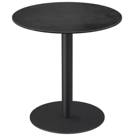 ORLANDO LIFT EXPO│Table hauteur 76-110 cm ronde Ø 75 │Piètement acier laqué noir mat│Titane