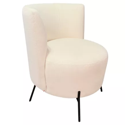 MOBITEC│Fauteuil tissu H76cm│Blanc cassé/Noir