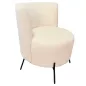 MOBITEC│Fauteuil tissu H76cm│Blanc cassé/Noir