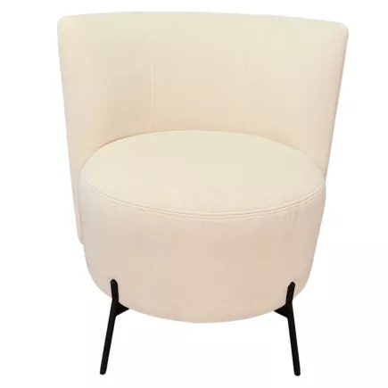 MOBITEC│Fauteuil tissu H76cm│Blanc cassé/Noir