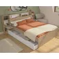 SOLEA│Lit adultes rangements│140x190 cm│Chêne blond-Blanc SOLEA│Lit adultes rangements│140x190 cm│Chêne blond-Blanc