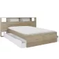 SOLEA│Lit adultes rangements│140x190 cm│Chêne blond-Blanc SOLEA│Lit adultes rangements│140x190 cm│Chêne blond-Blanc