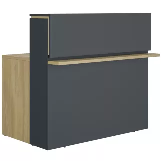 ZOOM│Banque Accueil droite L 120cm - LED│Chêne du bocage-Anthracite