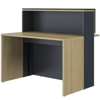 ZOOM│Banque Accueil droite L 120cm - LED│Chêne du bocage-Anthracite