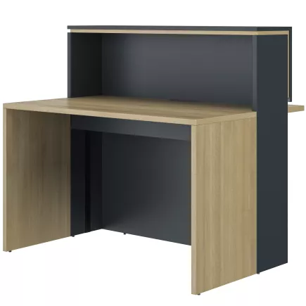 ZOOM│Banque Accueil droite L 120cm - LED│Chêne du bocage-Anthracite