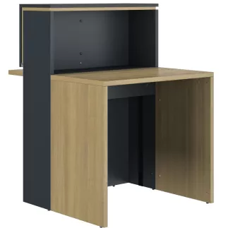 ZOOM│Banque Accueil droite L 80cm - LED│Chêne du bocage-Anthracite