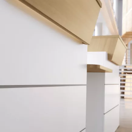 SUNDAY│Banque Accueil droite L 80cm│Chêne clair-Blanc