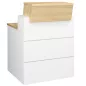 SUNDAY│Banque Accueil droite L 80cm│Chêne clair-Blanc