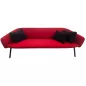 KRISTALIA│Canapé 3 places │Tissu rouge + 3 coussins