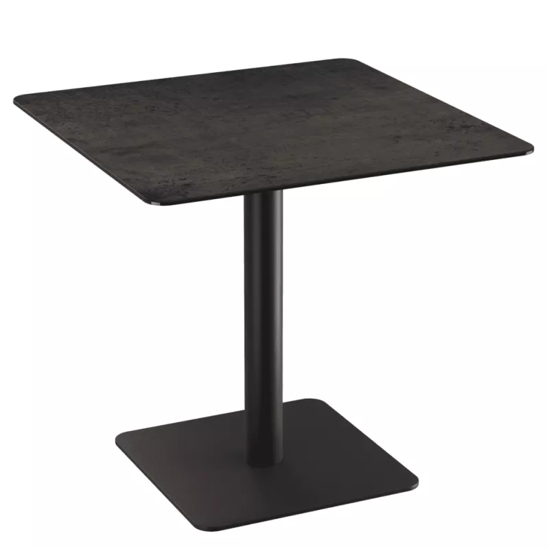 ORLANDO │Table carrée hauteur 75 cm │Piètement carré acier laqué noir mat│Coloris à choix
