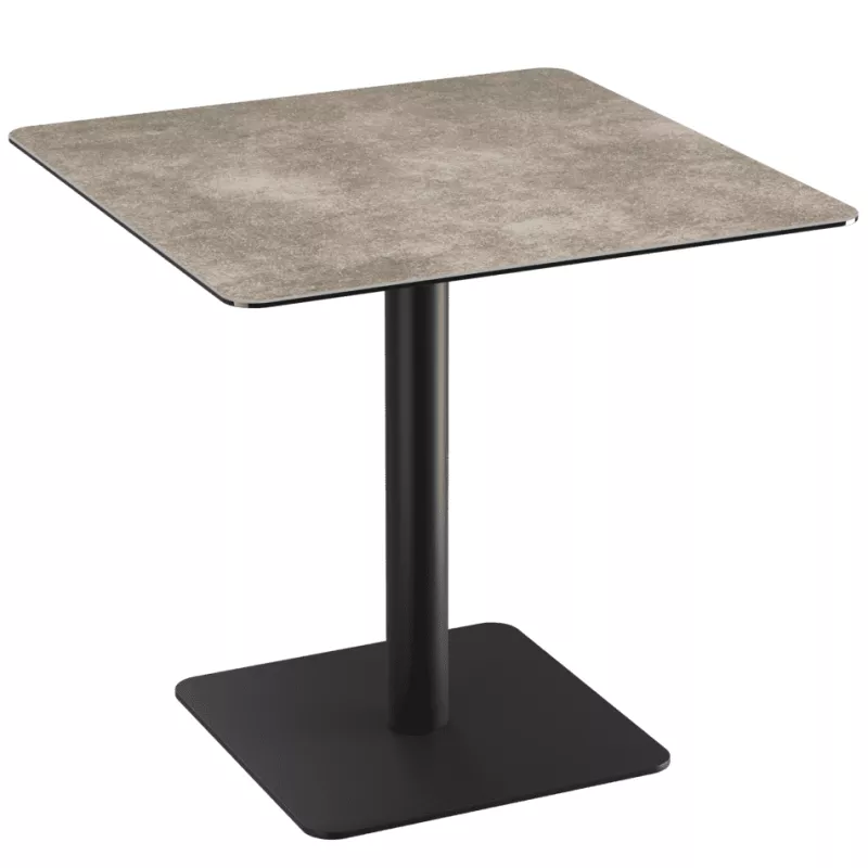 ORLANDO │Table carrée hauteur 75 cm │Piètement carré acier laqué noir mat│Coloris à choix