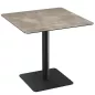 ORLANDO │Table carrée hauteur 75 cm │Piètement carré acier laqué noir mat│Coloris à choix