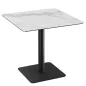 ORLANDO │Table carrée hauteur 75 cm │Piètement carré acier laqué noir mat│Coloris à choix