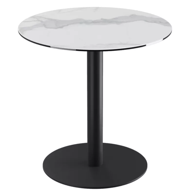 ORLANDO │Table ronde ø75 cm │Piètement acier laqué noir mat│Coloris à choix