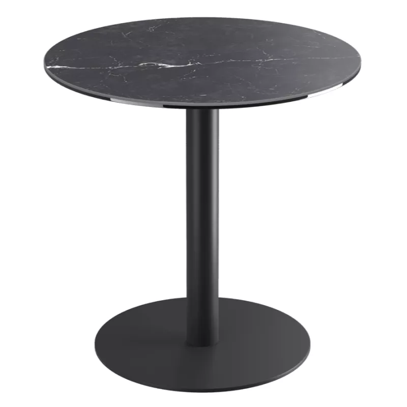 ORLANDO │Table ronde ø75 cm │Piètement acier laqué noir mat│Coloris à choix