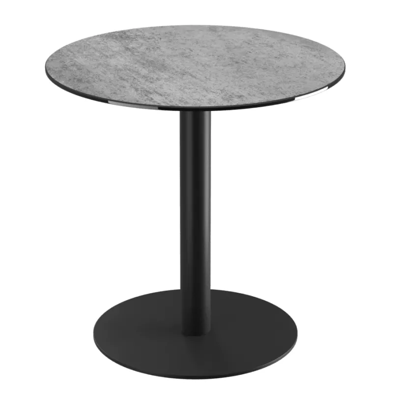ORLANDO │Table ronde ø75 cm │Piètement acier laqué noir mat│Coloris à choix