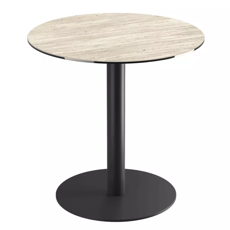 ORLANDO │Table ronde ø75 cm │Piètement acier laqué noir mat│Coloris à choix ORLANDO │Table ronde ø75 cm │Piètement acier laqué noir mat│Coloris à choix