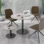 ORLANDO │Table ronde ø75 cm │Piètement acier laqué noir mat│Coloris à choix
