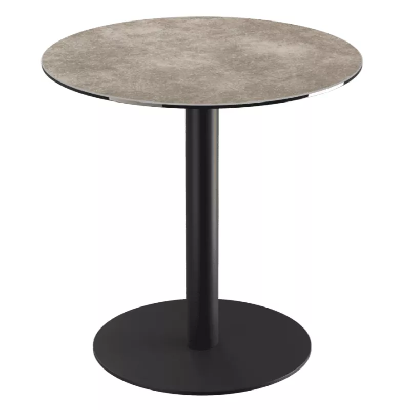 ORLANDO │Table ronde ø75 cm │Piètement acier laqué noir mat│Coloris à choix