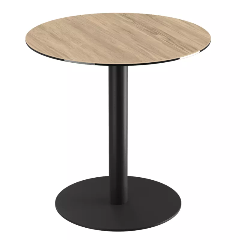 ORLANDO │Table ronde ø75 cm │Piètement acier laqué noir mat│Coloris à choix