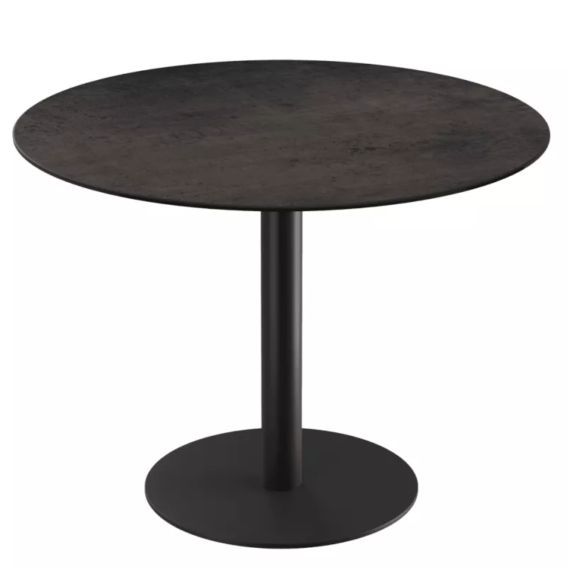 ORLANDO │Table ronde ø100 cm │Piètement acier laqué noir mat│Coloris à choix