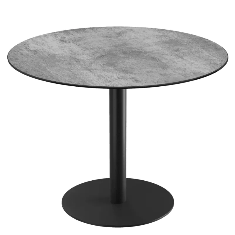 ORLANDO │Table ronde ø100 cm │Piètement acier laqué noir mat│Coloris à choix