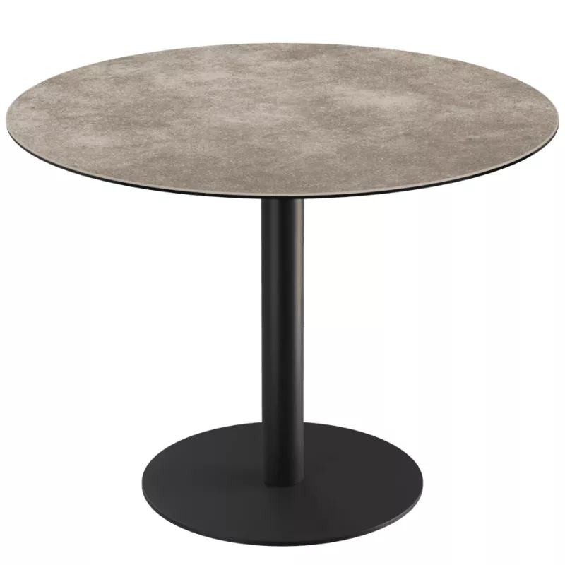 ORLANDO │Table ronde ø100 cm │Piètement acier laqué noir mat│Coloris à choix
