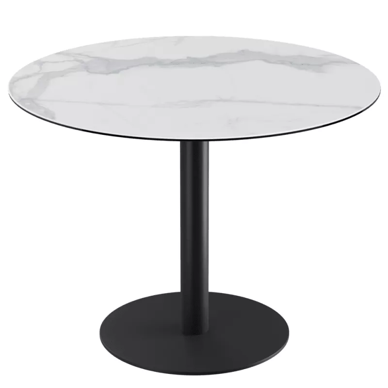 ORLANDO │Table ronde ø100 cm │Piètement acier laqué noir mat│Coloris à choix